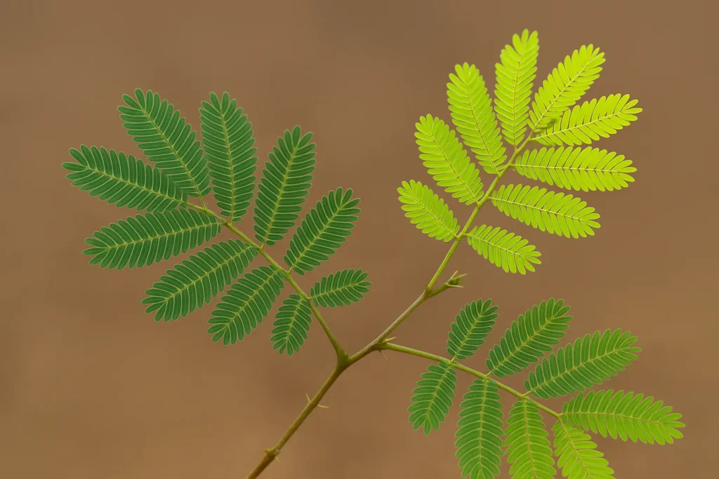 Cogumelos e alucinógenos: um guia completo sobre as drogas planta alucinógena Jurema Preta com fundo marrom